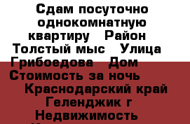 Сдам посуточно однокомнатную квартиру › Район ­ Толстый мыс › Улица ­ Грибоедова › Дом ­ 60 › Стоимость за ночь ­ 2 000 - Краснодарский край, Геленджик г. Недвижимость » Квартиры аренда посуточно   